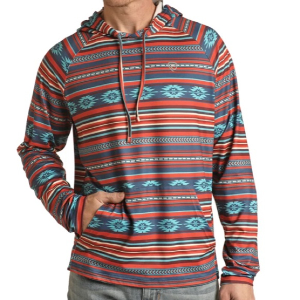 NWT Men’s Rock&Roll Denim Aztec Pullover - Picture 2 of 6